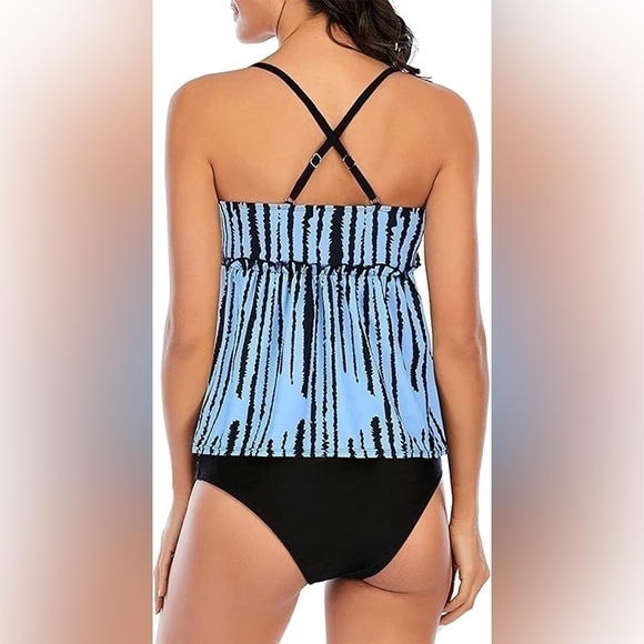 New Zando 2 Piece Swimsuit in Blue Print - Picture 2 of 4